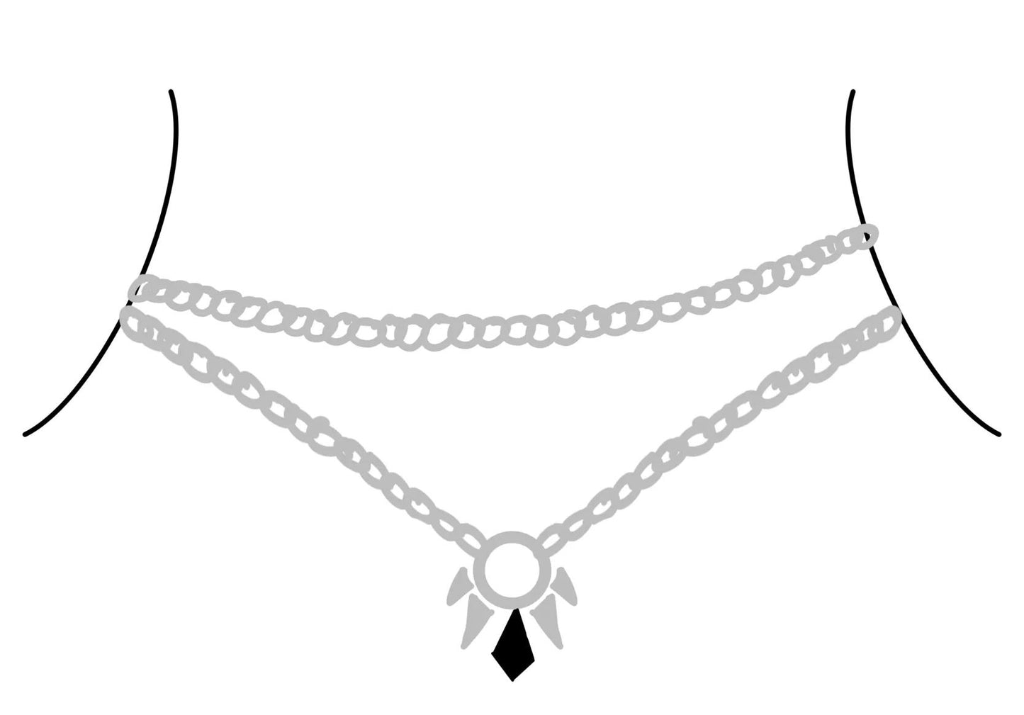 Chaîne de ventre + collier pour Wendy
